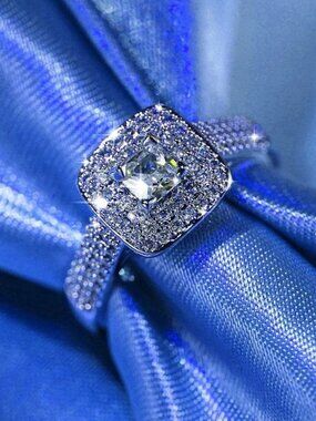 Julieta Princess 925 Sterling Silver Cubic Zirconia Ring Size 6 Gift Boxed
